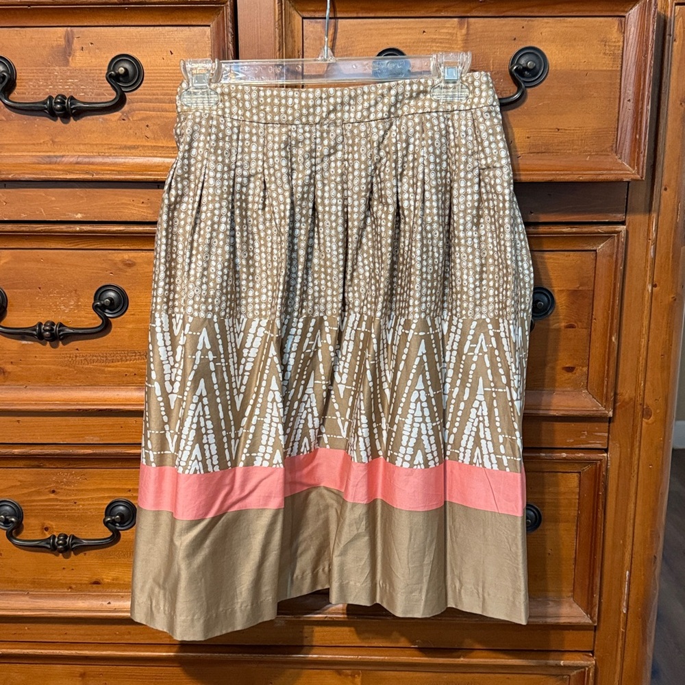 NWT George Size 6 Navy Aviator Geo Print Cotton A-Line Skirt